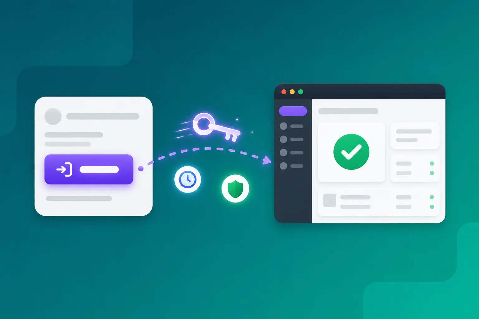 Illustration of one dashboard button unlocking wp-admin without a password